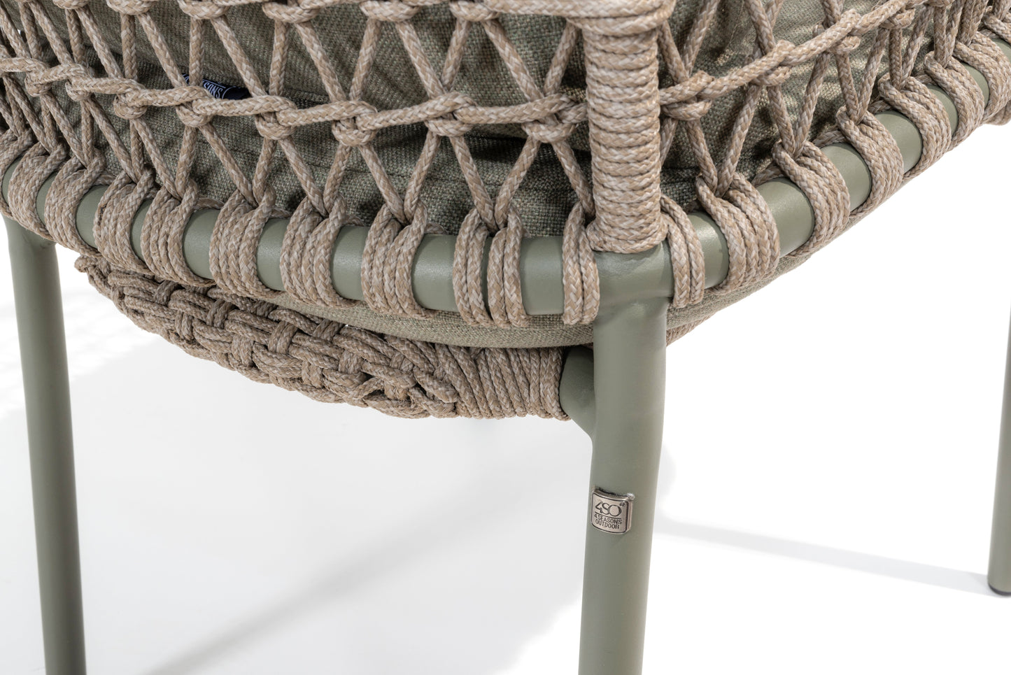 4 Seasons Outdoor Jura Stackable Dining Chair Olive With 2 Cushions
