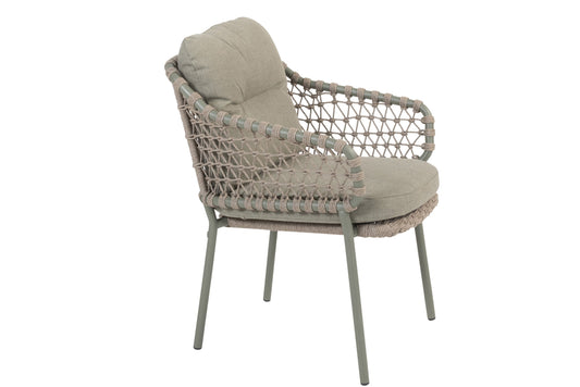 4 Seasons Outdoor Jura Stackable Dining Chair Olive With 2 Cushions