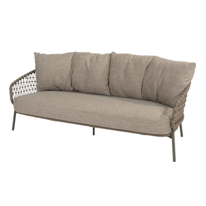 Jura Olive Living Bench – 3-Seater with Cushions