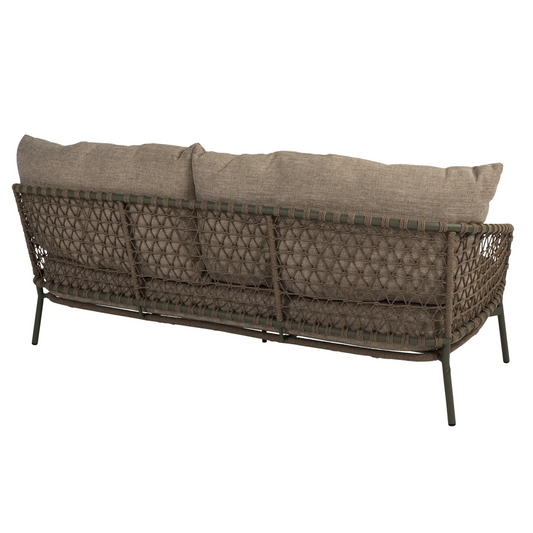 4 Season Outdoor Jura 3-Seater Olive Living Bench with Outdoor Cushions