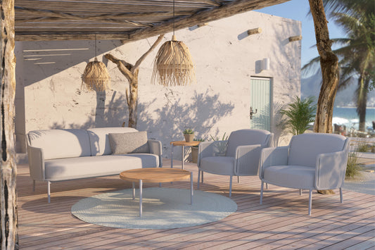 4 Seasons Outdoor Bernini Lounge with Footstool & Yoga coffee tables