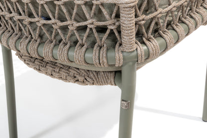 4 Seasons Outdoor Jura Stackable Dining Chair Olive With 2 Cushions