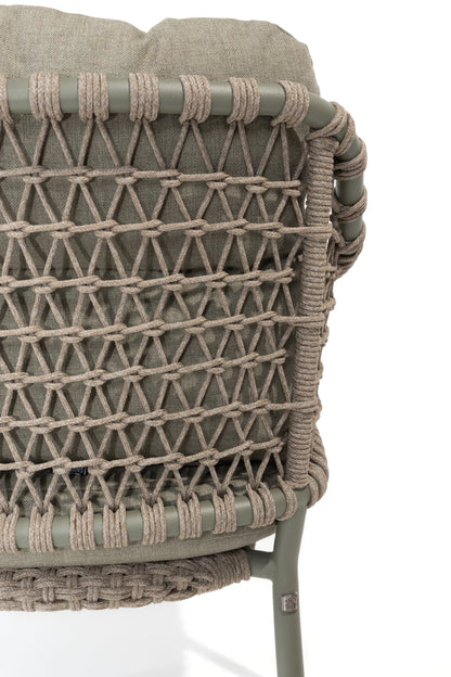 4 Seasons Outdoor Jura Stackable Dining Chair Olive With 2 Cushions